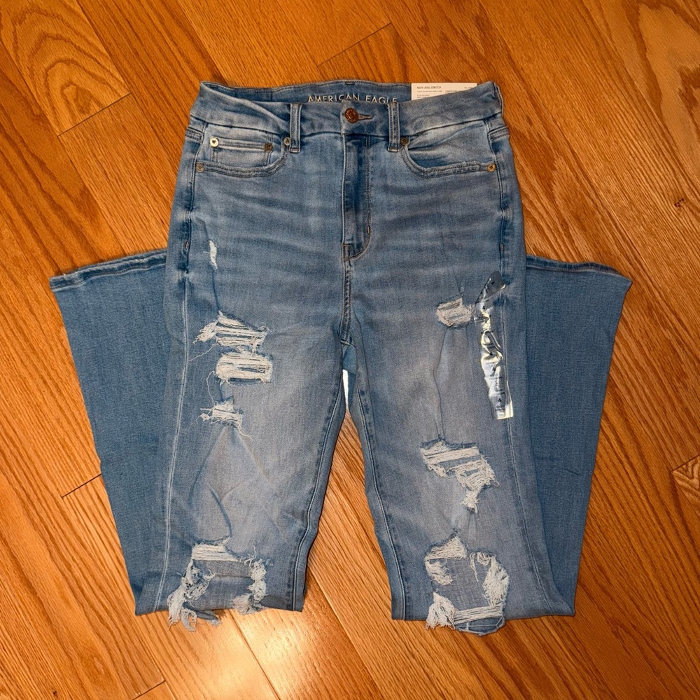 American Eagle Ripped Curvy Super
High-Waisted Flare Jean